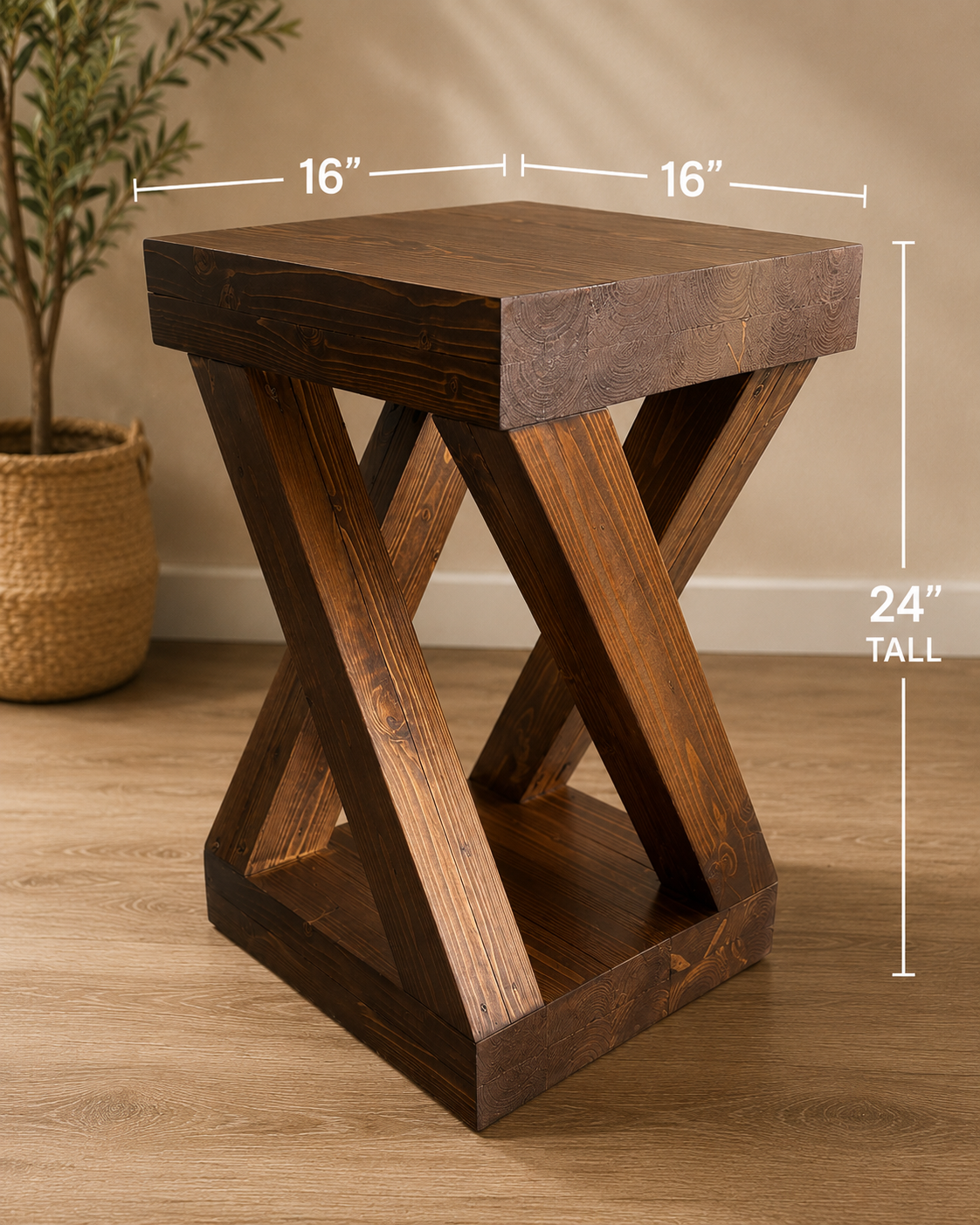 Handcrafted Rustic Side Table